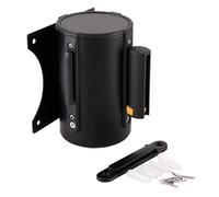 Barriera a corda montata a muro Barriera a nastro retrattile for montaggio a parete Barriera for controllo folla Barriera a muro Cintura retrattile nera con sistema di frenatura di sicurezza(5M/16.4FT