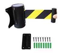 Barriera a corda montata a muro Barriera a nastro retrattile Montaggio a parete Barriera a muro for controllo folla con cintura da 3 m con accessori for divisore di linea barriera for controllo coda(C