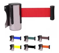 Barriera a nastro retrattile, Barriera a cintura retrattile multicolore 2-5M Controllo folla a parete(Red,2M/6.5FT)