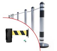 Barriera a nastro retrattile con montaggio a parete, in nylon, per 5 m