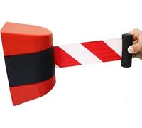 Barriera A Nastro Retrattile Montata A Parete, Nastro di Ruolo di Sicurezza Montato A Parete con Alloggiamento in ABS Rosso E Bianco, Barriera A Nastro Retrattile per Museo Fabbrica Cinema, 3m