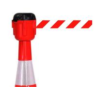 Barriera a nastro retrattile rossa con puntale a cono for il controllo del traffico e dei pedoni(10m/32.8ft)