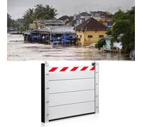 Barriera Antiallagamento, Impedisce L'allagamento Di Dighe Temporanee, Barriera Di Controllo Deflettore In Alluminio Con Striscia Riflettente Di Avvertimento Per Uso Domestico, Strade, Tunnel(A,65*100