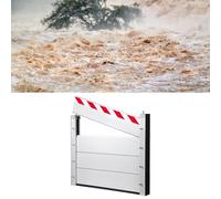 Barriera Antiallagamento In Lega Di Alluminio Piastra Di Contenimento Dell'acqua Resistente Alla Pioggia Battente Da 123 Cm Adatta Per Garage, Cantina, Porta D'ingresso E Vialetto(Outside,123 * 80cm)