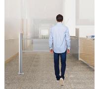 Barriera automatica di rimbalzo - Porta a senso unico manuale, accesso al negozio in acciaio inossidabile, larghezze regolabili 50-100 cm, perfetta per soluzioni di facile accesso e design elegante.