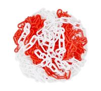 Barriera Catena Segnaletica Rossa e Bianca, 10 m x 6 mm Catena di sbarramento Catena Delimitazione Catenella Catena Antitaglio Catena in plastica per recinzione decorativa da giardino