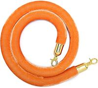 Barriera con corda per code Barriera di controllo della folla in corda con ganci, 5 piedi e 1,2 pollici, multicolore(Orange)