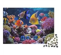 Barriera Corallina del Pesce Angelo 1000 Pezzo Puzzle Recyclable Puzzle Sottomarini Tropicali per Anziani Tempo di Gioco in Famiglia Props Allevia la Demenza Senile Ottimo Regalo 38x26cm/1000pcs