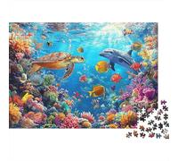 Barriera corallina sottomarina Puzzle Vita sottomarina tra i coralli 1000 Pezzi Cartone Di Alta Qualità Per Adulti, Stimolante Tempo Libero, Regalo Natale Decorazione Murale 52x38cm/1000pcs