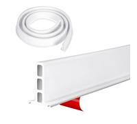 Barriera d'acqua in silicone, per pareti della doccia, autoadesiva, per evitare collisioni, per separazione bagnata/asciutta (bianco, 210 cm)
