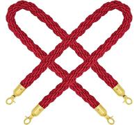 Barriera di Coda in Corda Ritorta, Canapa, Diametro 3,2 cm, Ganci Cromati | Cordone per Montanti in Canapa Ritorta, Diametro 3,2 cm, Misure Fisse 0,6-5 m con Ganci Cromati per Transenne e Ingressi