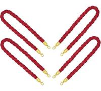 Barriera di Coda in Corda Ritorta, Canapa, Diametro 3,2 cm, Ganci Cromati | Cordone per Montanti in Canapa Ritorta, Diametro 3,2 cm, Misure Fisse 0,6-5 m con Ganci Cromati per Transenne e Ingressi