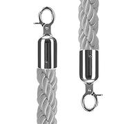Barriera di controllo della folla con corda a palo, barriera ganci in argento lucido, intrecciata for hotel/cinema/teatri/cerimonia(90Cm/3Ft)