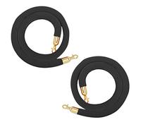 Barriera di controllo della folla con corda sostegno, 2 pezzi barriera in velluto, for coda for hotel, cinema, banche for matrimoni, ganci in acciaio inossidabile(Black,1.2m/4ft)