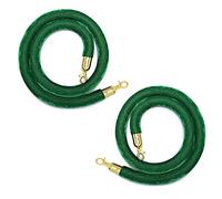 Barriera di controllo della folla con corda sostegno, 2 pezzi barriera in velluto, for coda for hotel, cinema, banche for matrimoni, ganci in acciaio inossidabile(Green,1.2m/4ft)