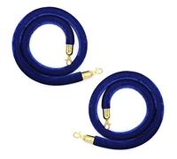 Barriera di controllo della folla con corda sostegno, 2 pezzi barriera in velluto, for coda for hotel, cinema, banche for matrimoni, ganci in acciaio inossidabile(Blue,1m/3.3ft)