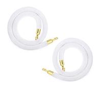 Barriera di controllo della folla con corda sostegno, 2 pezzi barriera in velluto, for coda for hotel, cinema, banche for matrimoni, ganci in acciaio inossidabile(White,1m/3.3ft)