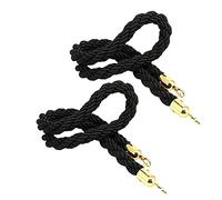 Barriera di controllo della folla con corda sostegno, corde barriera commerciali spesse 1,2 pollici for divisore coda e, ganci dorati for camerini hotel, ristoranti attività(Black,91cm/3ft)