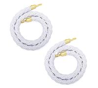 Barriera di controllo della folla con corda sostegno, corde barriera commerciali spesse 1,2 pollici for divisore coda e, ganci dorati for camerini hotel, ristoranti attività(White,153cm/5ft)
