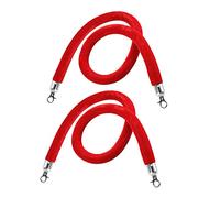 Barriera di controllo della folla con corda sostegno, corde sospese in velluto bianco nero viola blu rosso, adatte for luoghi commerciali/teatri/banche, confezione da 2(Red,5ft/153cm)
