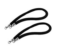 Barriera di controllo della folla con corda sostegno, corde sospese in velluto bianco nero viola blu rosso, adatte for luoghi commerciali/teatri/banche, confezione da 2(Black,3ft/91cm)