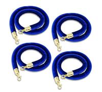 Barriera di Controllo della Folla, Corda di Supporto in Velluto, Corda sospesa in Velluto da 4,9 Piedi, 4 Corde di barriera per Code con Ganci Dorati, per Eventi sul Red Carpet, Hotel (Color