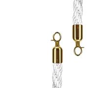 Barriera di rivestimento attorcigliata con imbracatura in flanella corda lunga 1,5 m for accogliere colonne coda, recinzioni a palo, supporti Per Controllo Della Folla(White)