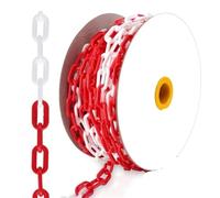 Barriera di sicurezza a catena resistente alle intemperie, 82 piedi, maglie in plastica, for uso interno ed esterno, segnaletica attenzione, concerti, parchi per Controllo della Folla