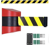 Barriera di sicurezza a nastro retrattile per mont Nastro di sicurezza for code da 3/5/10 m, cordone for for guida, barriera corda retrattile con custodia in ABS - Rosso || 10(Red,10M)