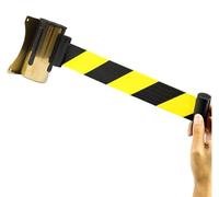 Barriera Di Sicurezza con Cintura Retrattile Nera/Gialla, Barriere Di Controllo Della Folla da 6,5/9,8/16,5 Piedi, Cintura Di Sicurezza, Barriere Di Sicurezza con Fune in Mete Frenante con Pulsante Di