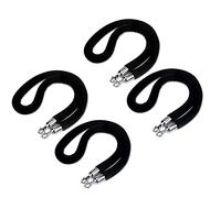 Barriera di sicurezza con corda for il controllo della folla, for in velluto nero, confezione da 4, Barriere for impieghi gravosi ganci argentati, Hall dell'hotel e teatro(2.5m/8.2ft)