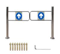 Barriera di sicurezza in acciaio inox per ingresso supermercato, cancello a 90° con viti, cancello di trasferimento per un accesso sicuro (100 x 100 cm)