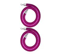 Barriera di sicurezza in corda 2 pezzi con ganci in acciaio inossidabile argentati, blu, corde in velluto for il controllo della folla, cerimonia(Purple,1.9m/6.2ft)