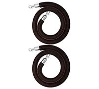 Barriera di sicurezza in corda 2 pezzi con ganci in acciaio inossidabile argentati, blu, corde in velluto for il controllo della folla, cerimonia(Brown,2m/6.5ft)