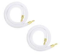 Barriera di sicurezza in corda con montante for il controllo della folla, barriere in velluto ganci dorati, 2 in for matrimoni, sale concerti, delicata barriera in(White,1.5m/5ft)