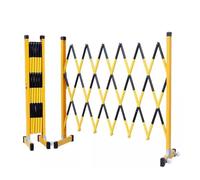 Barriera di sicurezza in metallo retrattile multifunzionale con porta a forbice pieghevole a puleggia Barriera di isolamento portatile for costruzioni stradali(Schwarz,1.2x4m/3.9x13ft)