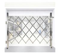 Barriera di sicurezza mobile con ruote, in acciaio inox, pieghevole, per cantine e garage, 1,8 x 3,5 m, design a fisarmonica flessibile