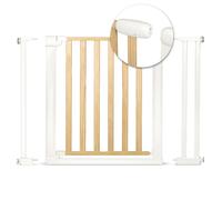 Nukido Safety Barrier, Safety Railing, Safety Railing, Safety Gate, Staircase and Stair Door, Distance Gate for Children, Child Safety, Adjustable Width 74-105 cm, Brown/White