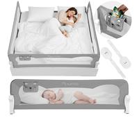 Barriera di sicurezza per letto, cancelletto, serratura, 200 cm, Nukido, grigio