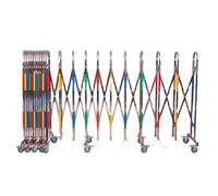 Barriera di sicurezza pieghevole espandibile con ruote, 1,32 x 5 m, portatile, controllo del traffico, strisce riflettenti resistenti per la sicurezza degli accessi dei veicoli, perfetta per la