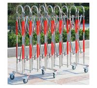 Barriera di sicurezza pieghevole in acciaio inossidabile espandibile su ruote Barriera telescopica per il controllo del traffico per la costruzione di strade e la gestione della sicurezza