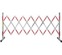 Barriera di sicurezza retrattile in metallo - Barriera regolabile in acciaio inossidabile per il controllo della folla con ruote - 1,2 x 4 m - Event Management & Safety Solutions