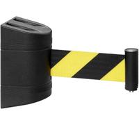 Barriera di sicurezza retrattile Montaggio a parete a nastro montata a linea a a(Schwarz,16.4Ft)