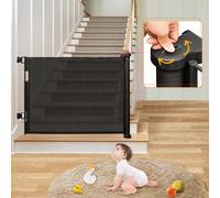 Barriera di sicurezza retrattile per neonati, barriera estensibile per scale, corridoi e porte, barriera mobile e arrotolabile, 0-150 cm / 0-180 cm, nero / grigio / bianco La nostra barriera retrattil