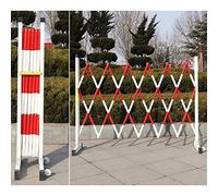 Barriera di sicurezza stradale espandibile portatile - Barriera mobile in metallo con ruote - Recinzione di sicurezza pedonale rossa e bianca per garage, scuole, centri commerciali (1,2 x 6 m)