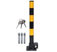 Barriera di stazionamento pieghevole, Paletto di sicurezza pieghevole con serratura for parcheggio auto e molla flessibile anti-collisione(Black,Yellow)