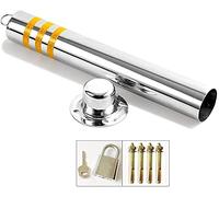 Barriera di stazionamento pieghevole, Paletto di sicurezza riflettente for parcheggio auto, in acciaio inox, con lucchetto, for vialetti d'accesso(600x76mm)