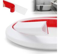 Barriera Doccia Ferma Acqua, 200 cm Bianco Autoadesivo per Doccia Guarnizione Doccia per Pavimento, barriera all'Acqua, Protezione da Calli, Fermata