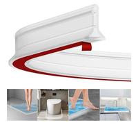 Barriera Doccia Ferma Acqua, 2m Soglia Autoadesiva, Striscia di Chiusura in Silicone per il Bagno, Soglia Pieghevole, Gomma Guarnizioni Box per Angoli Lavabo Vasca, Bianco