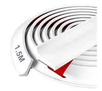 Barriera Doccia Ferma Acqua Silicone - Hzetuu 1.5M Guarnizione Doccia Sottoporta, Autoadesivo, Flessibile, Facile da Installare, Ideale per Bordo Piatto Doccia e Bordino Top Cucina, Bianco